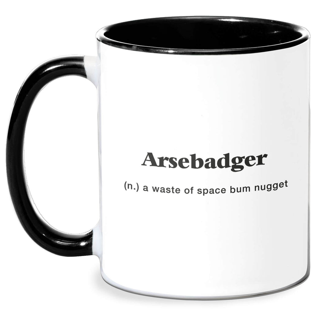 Arsebadger Mug - White/Black