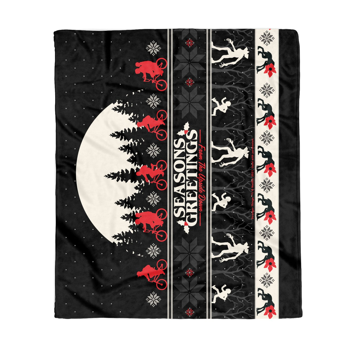 Stranger Things Seasons Greetings From The Upside Down Fleece Blanket
