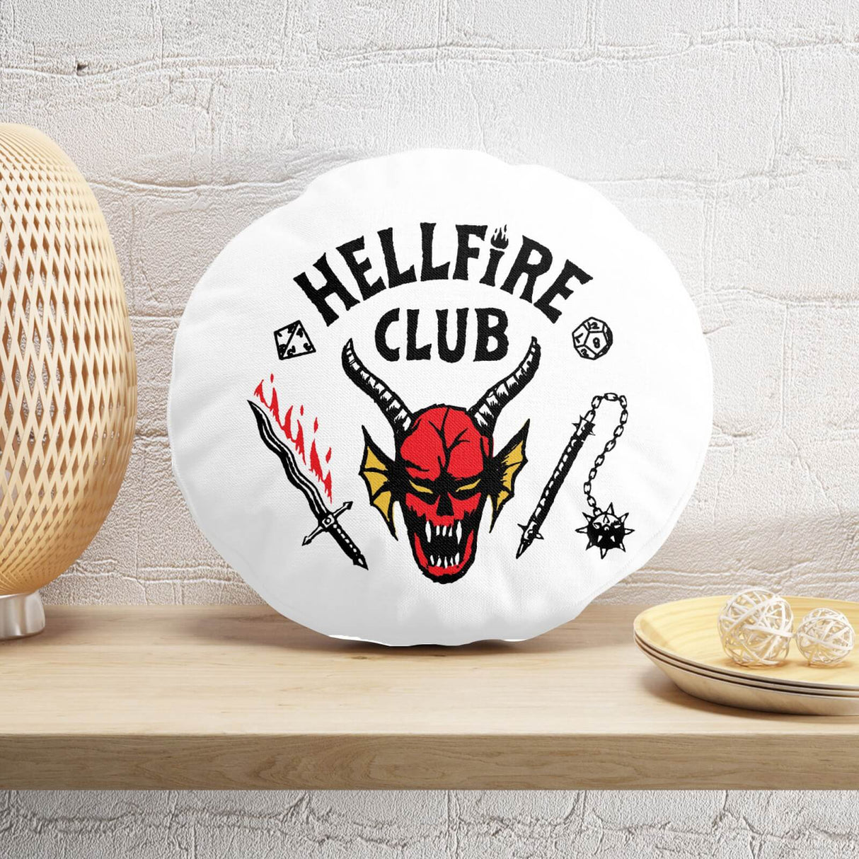 Stranger Things Hellfire Club Round Cushion