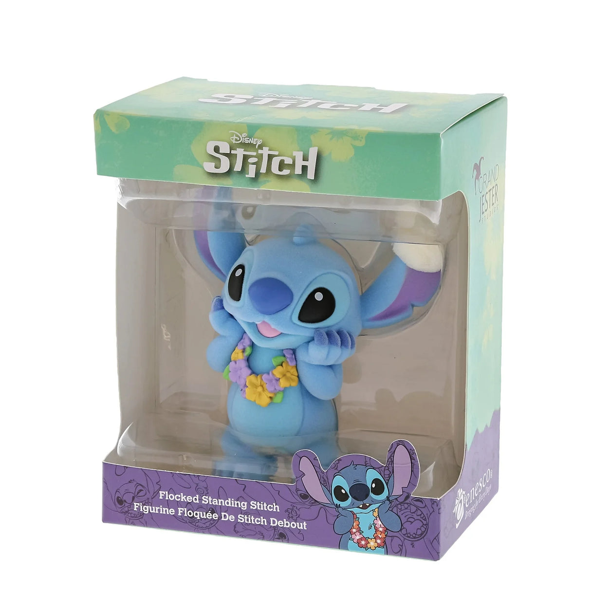Enesco Grand Jester Studios Disney Flocked Stitch Collectible Figurine (9cm)