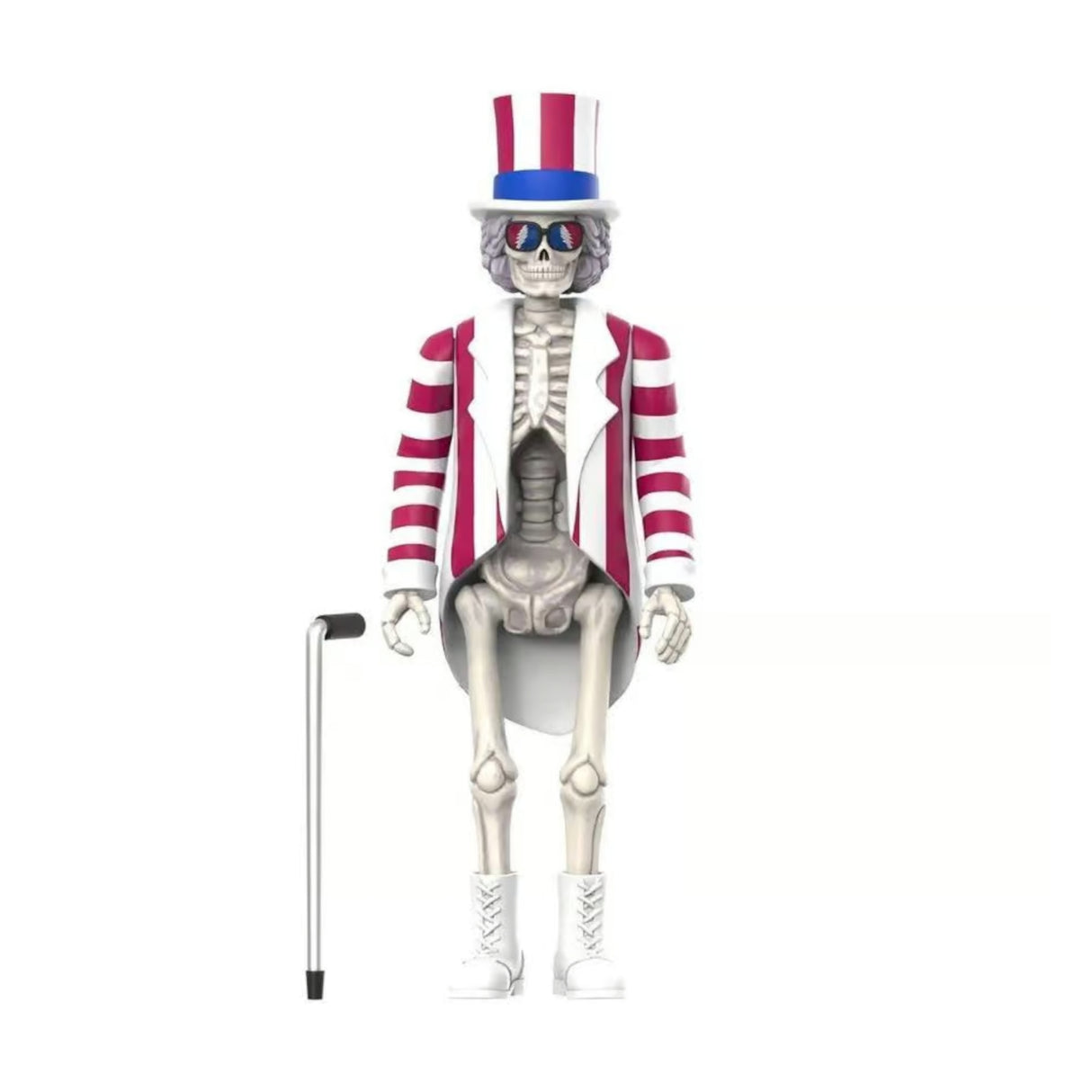 Super7 Grateful Dead W3 Uncle Sam Skeleton ReAction Figure