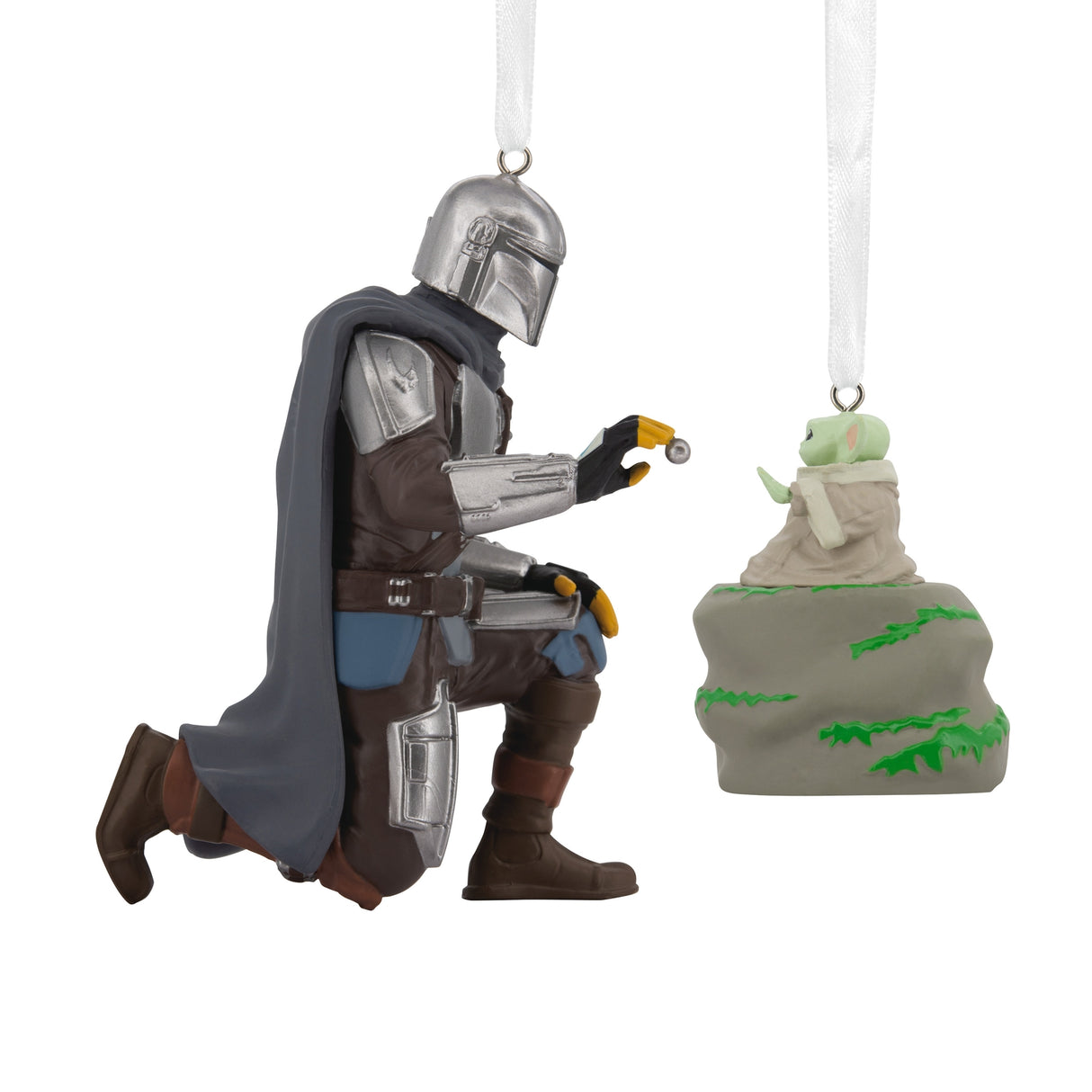 Hallmark Storied Moments Star Wars Ornaments - Set of 2 - The Mandalorian Grogu