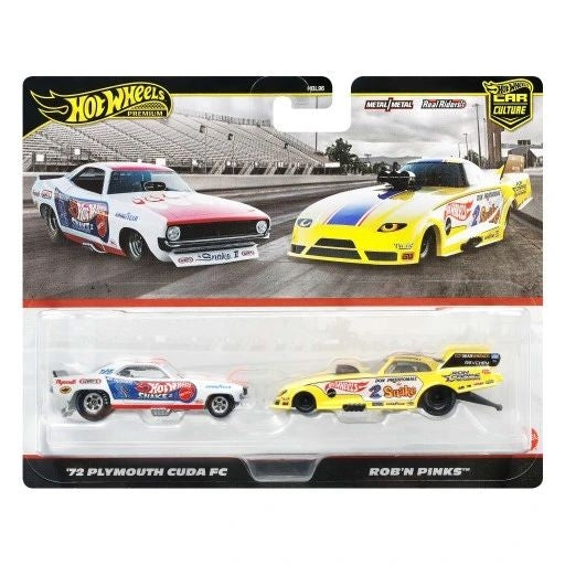 Hot Wheels Premium 2-Pack 2025 Mix 3 Rob NPinks Plymouth Cuda Funny Car