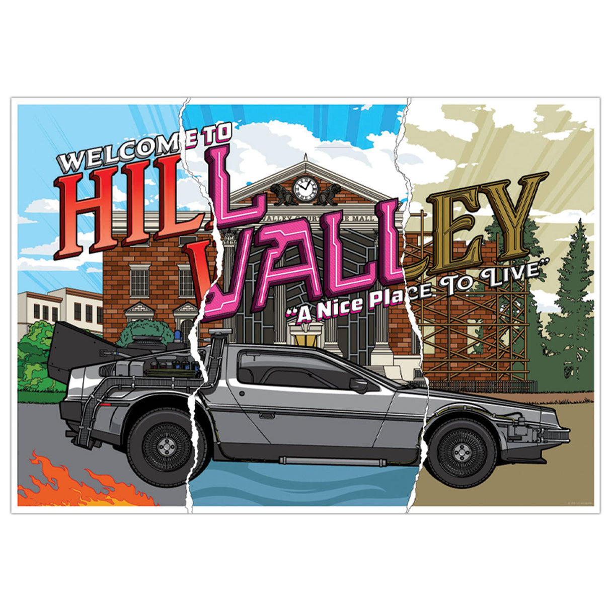 Back to the Future 40th Anniversary Hill Valley Art Print