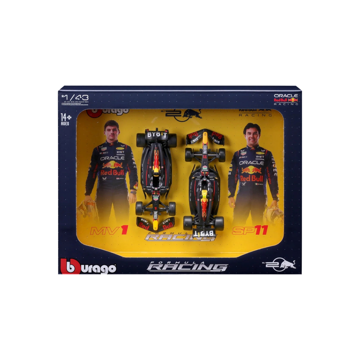 Bburago F1 Red Bull Racing RB20 2024 Two Pack Verstappen And Perez 1:43 Scale Model Set