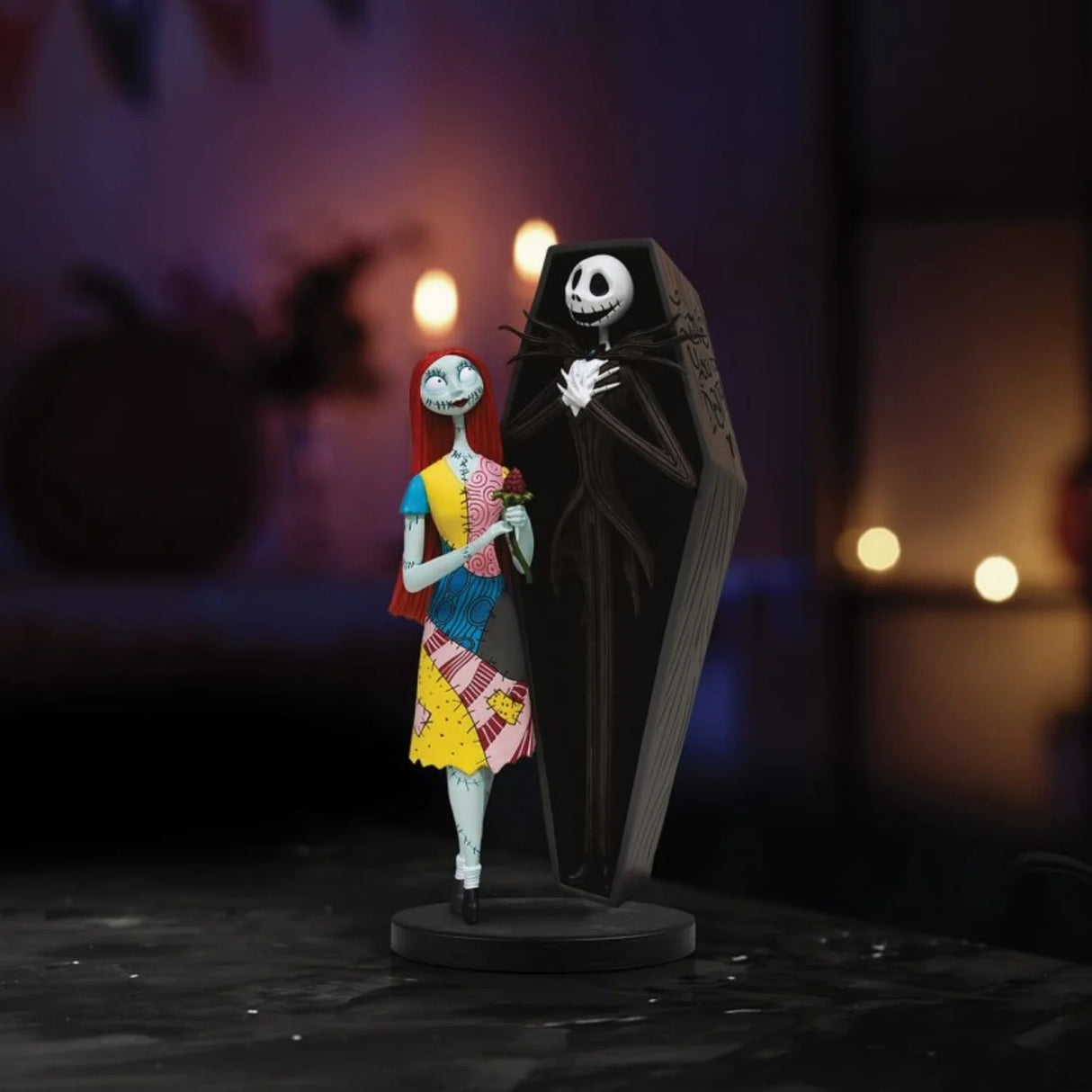Enesco Nightmare Before Christmas Jack and Sally Coffin Figurine