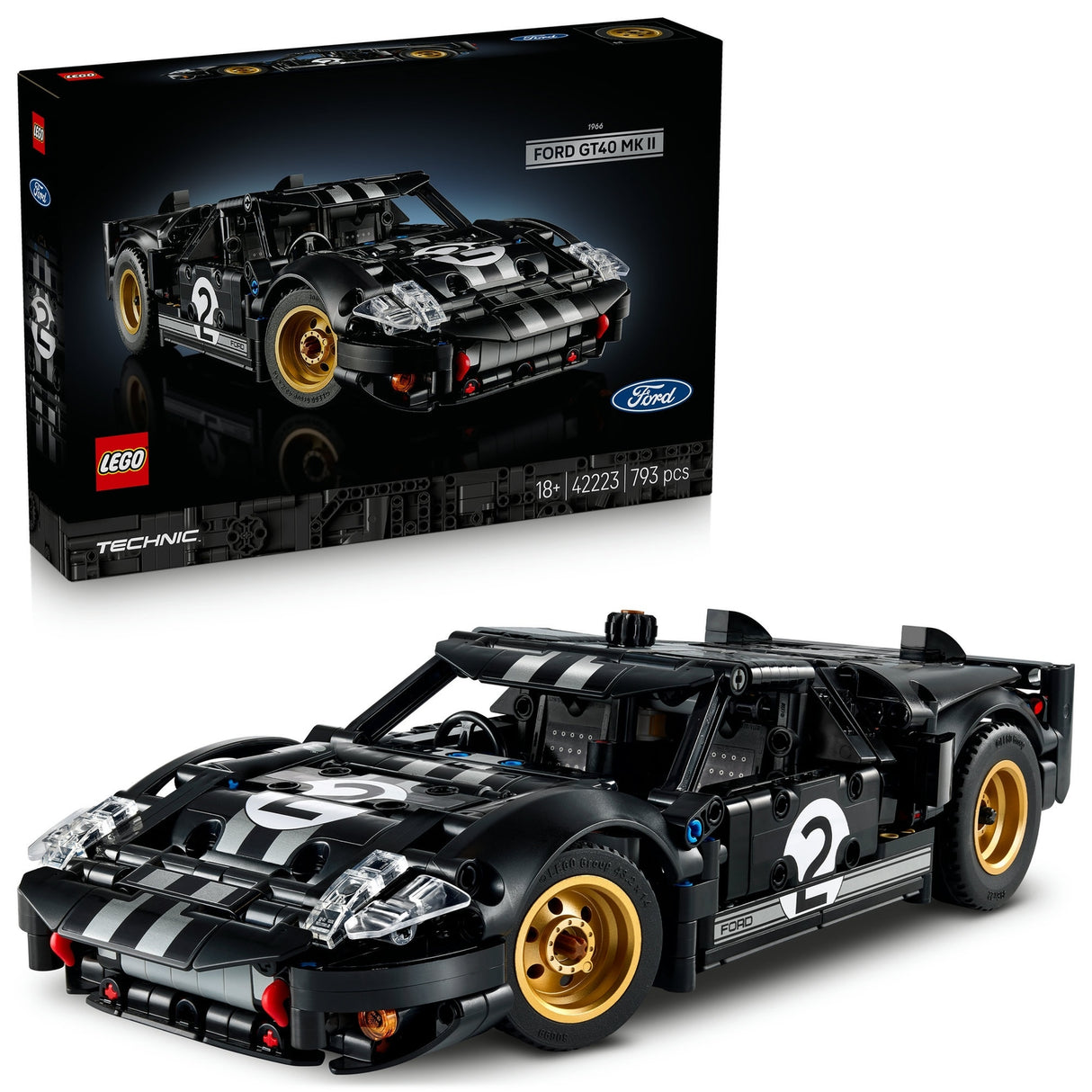 LEGO Technic 1966 Ford GT40 MKII Race Car Model Kit 42223