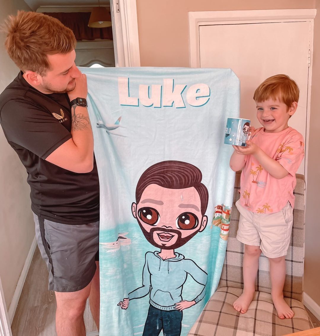 ClaireaBella Mens Personalised Beach Towel - Holiday Vibe