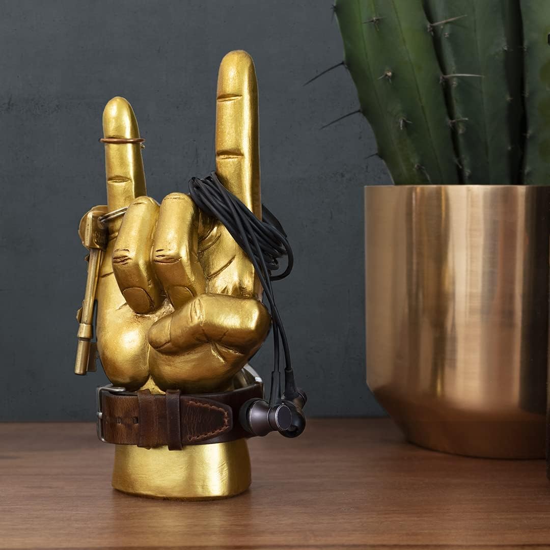 Gold Mini Rock On Headphone Stand