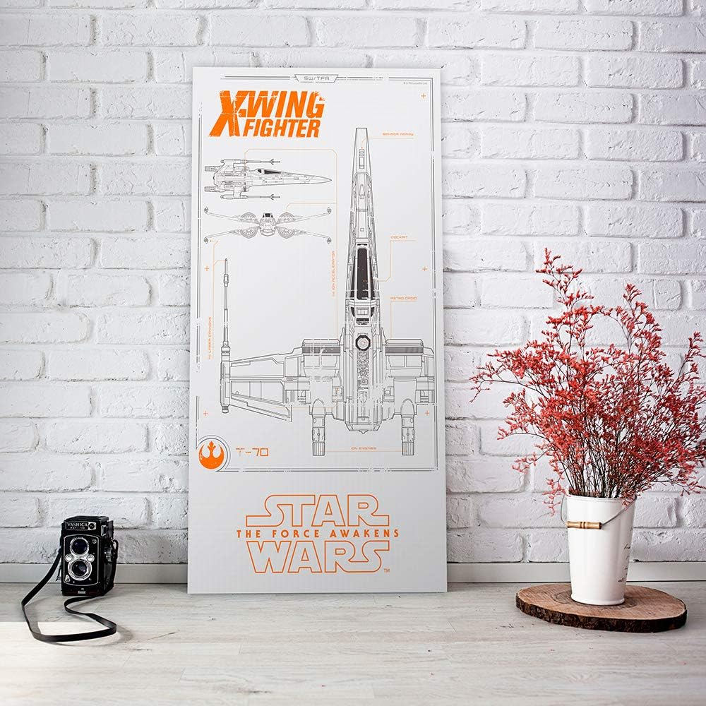 Star Wars Episode VII Glass Poster - X-Wing Fighter (50 x 25cm)