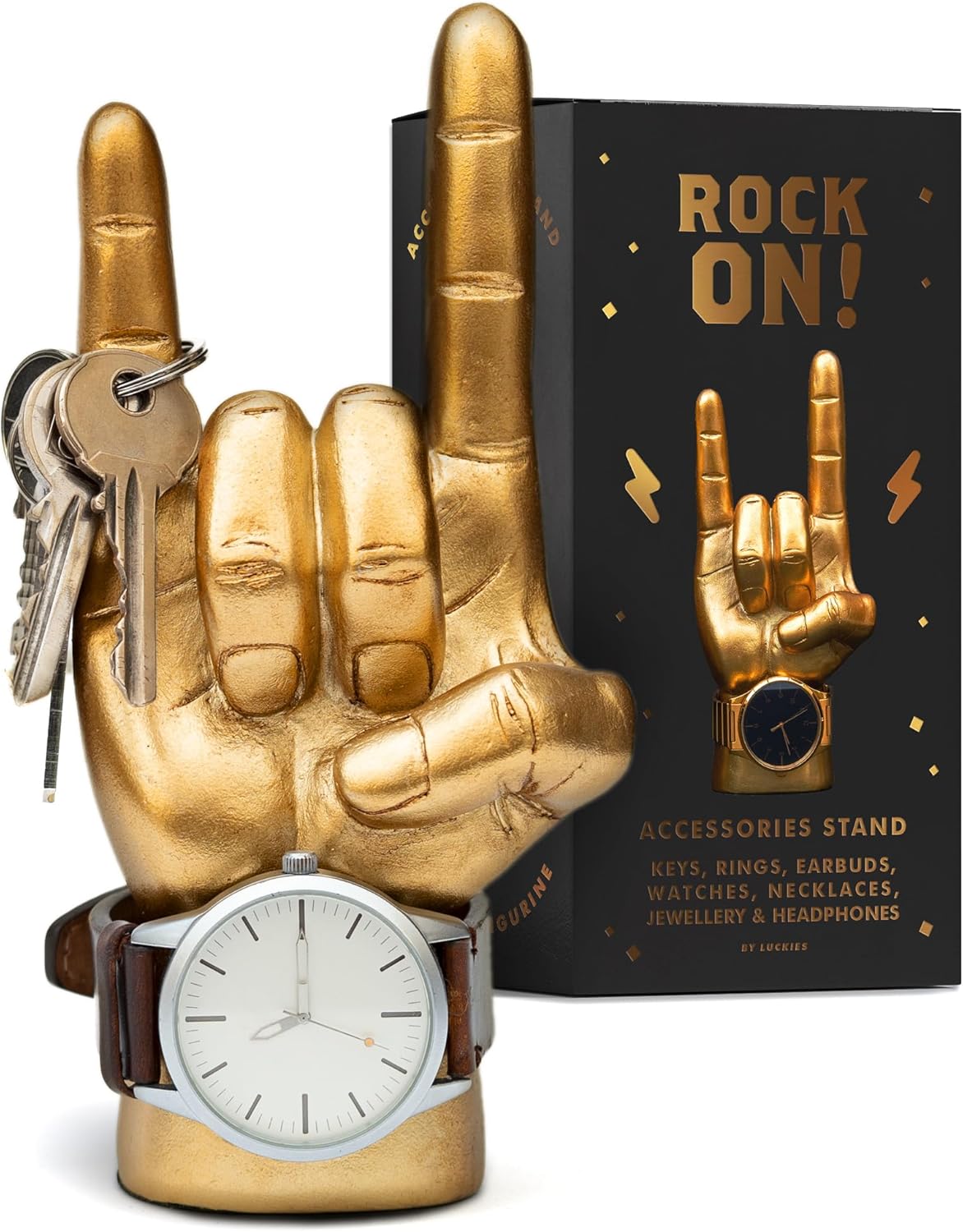 Gold Mini Rock On Headphone Stand