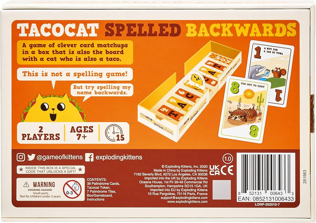 Exploding-Kittens Tacocat Spelled Backwards