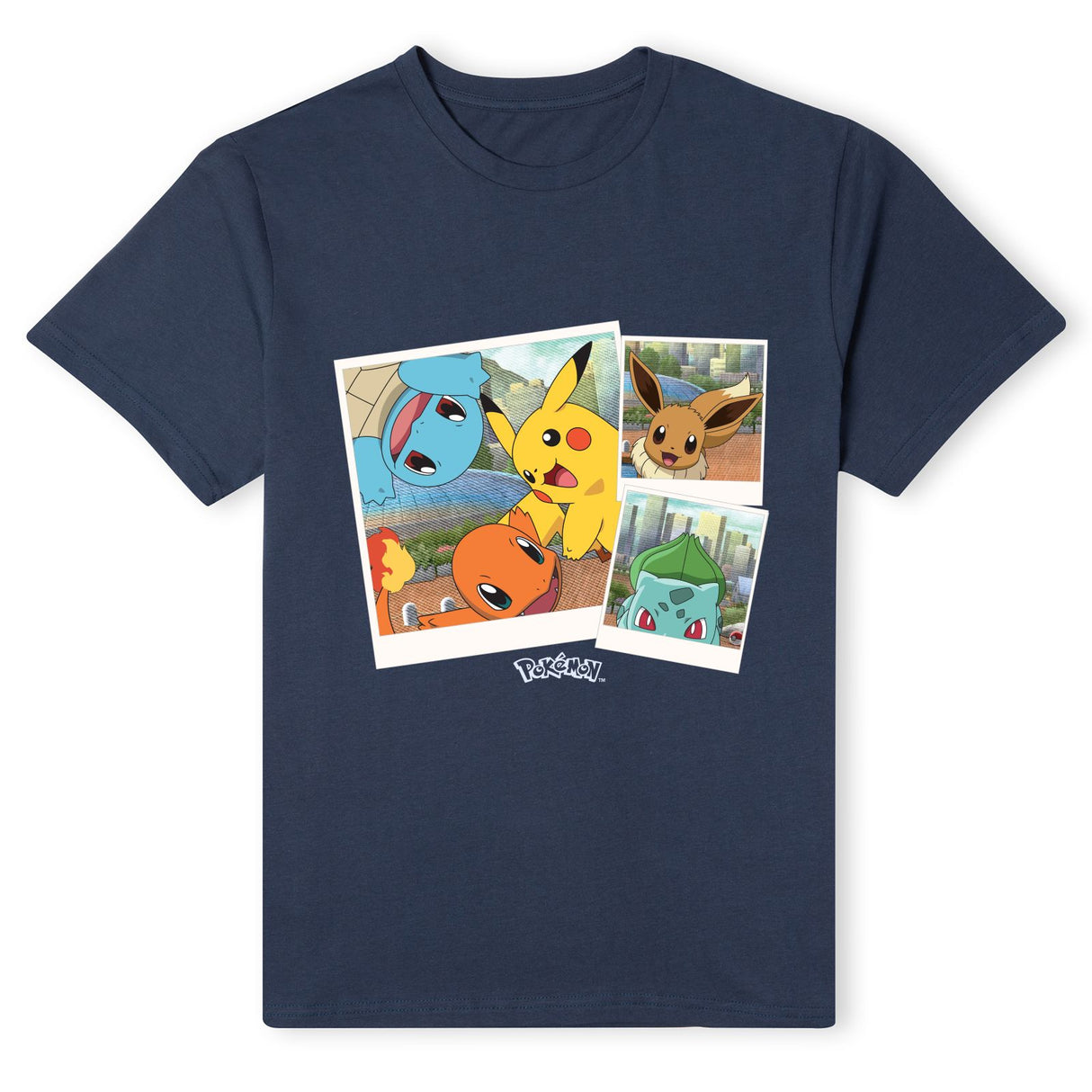 Pokemon Walking Along The Waterfront T-Shirt - Navy