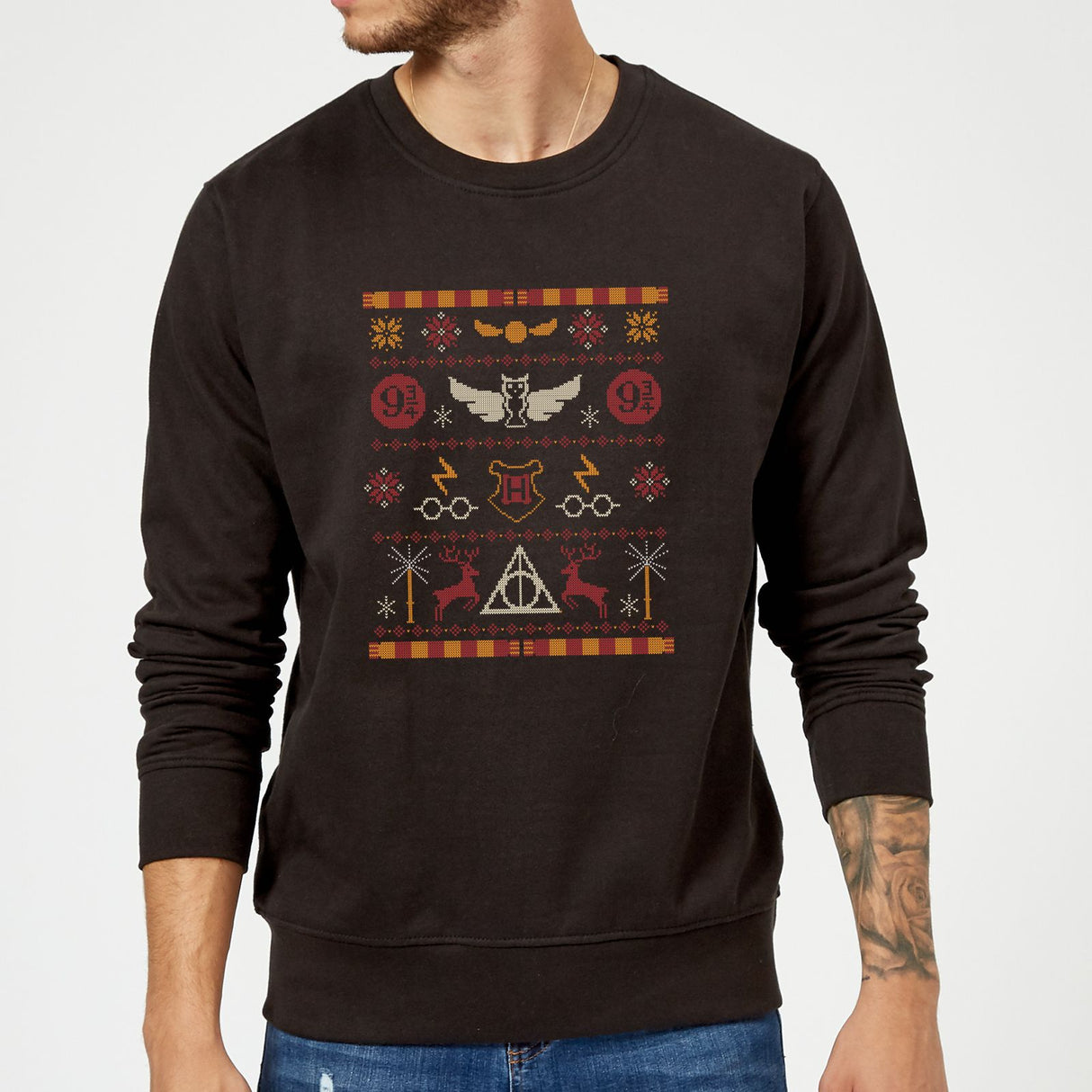 Official Harry Potter Christmas Knit Sweatshirt - Black