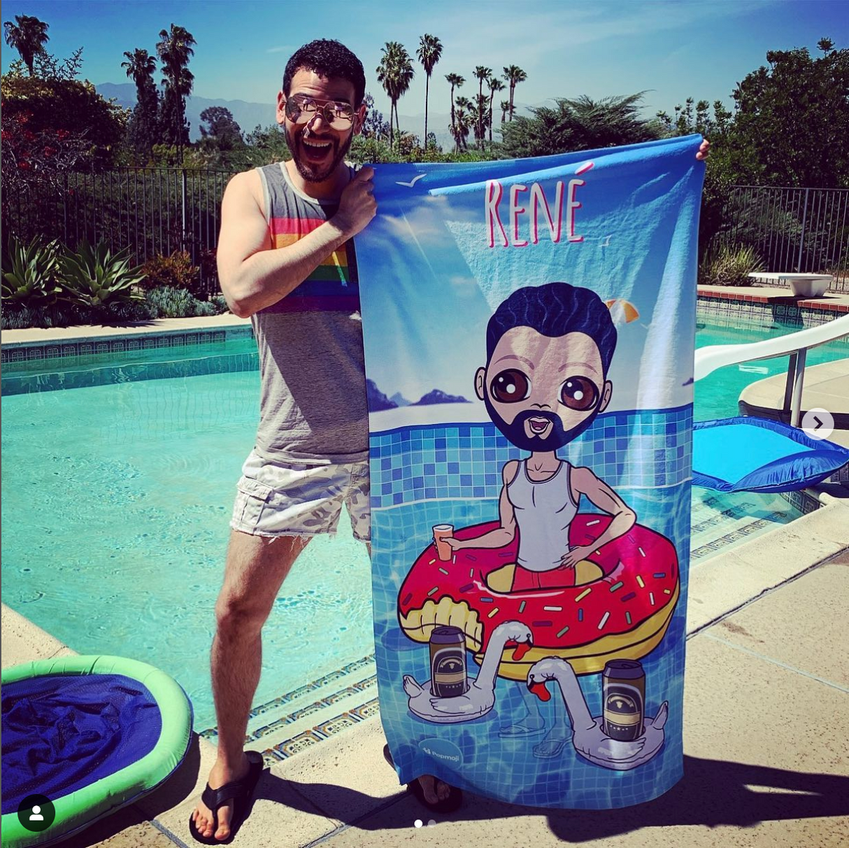 ClaireaBella Mens Personalised Beach Towel - Pool Party
