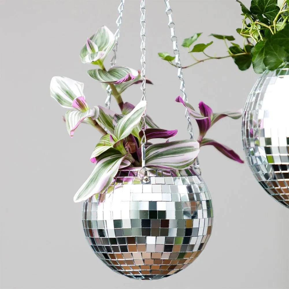 Disco Ball Hanging Planter 6in
