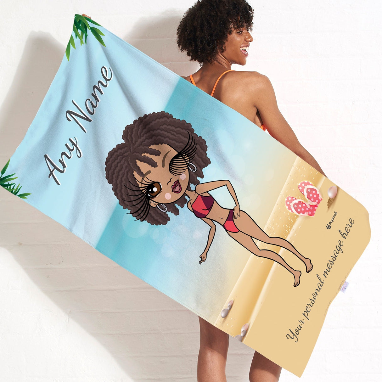 ClaireaBella Womens Personalised Beach Towel - Beach Print