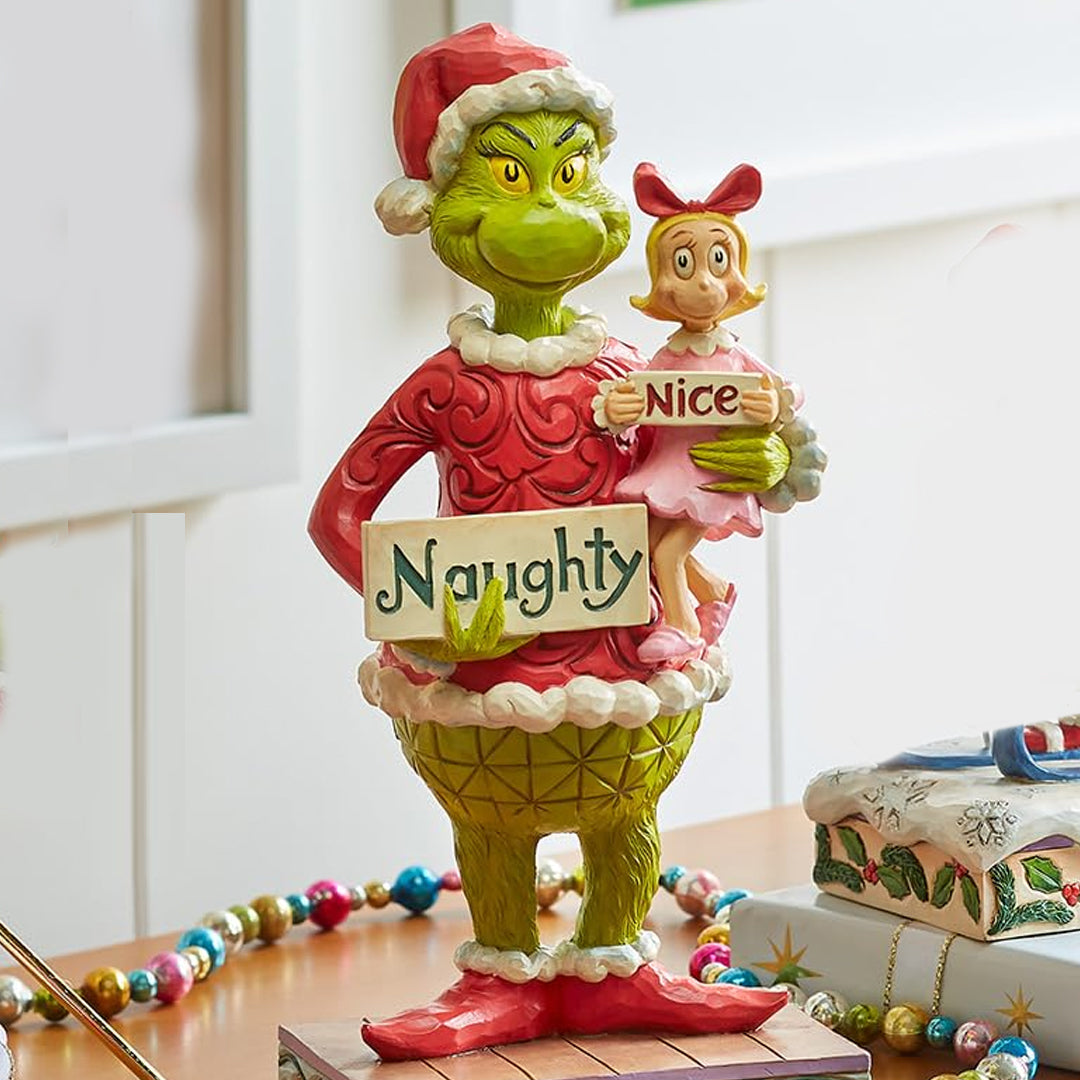 Enesco Grinch & Cindy Holding Naughty Nice Sign Figurine (19cm)