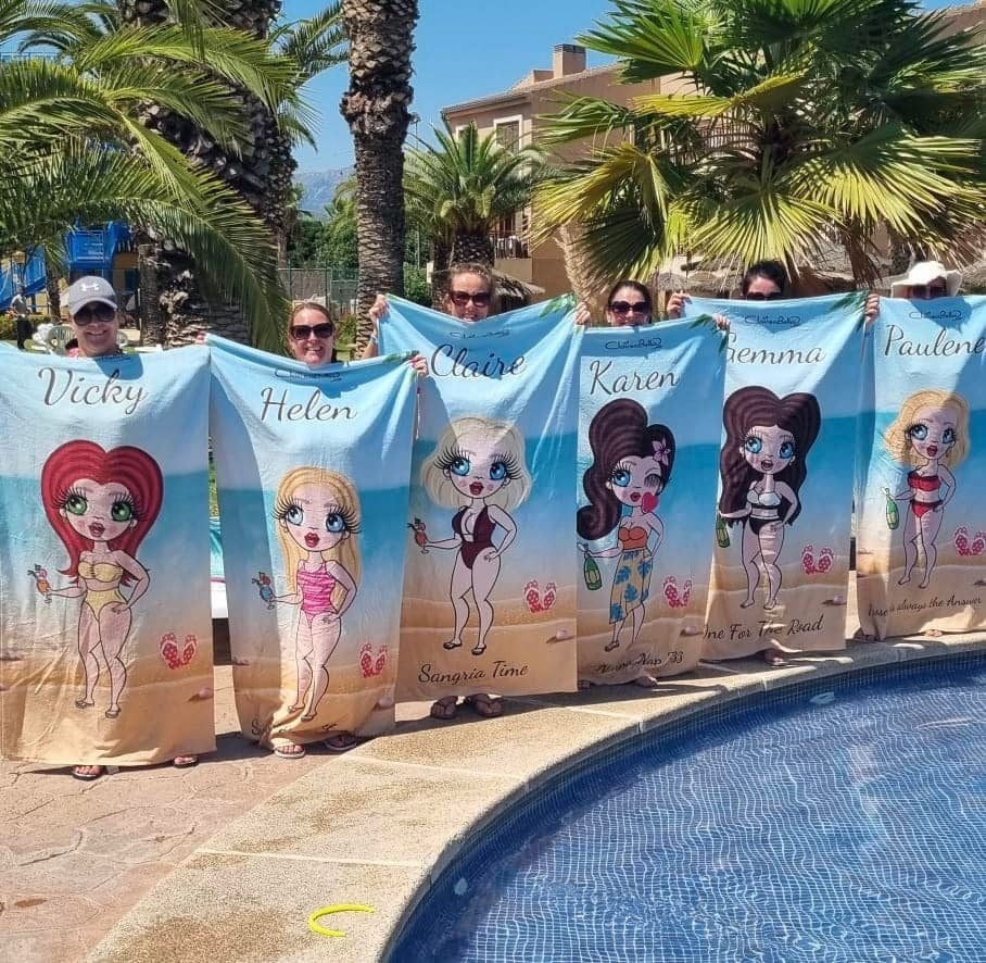 ClaireaBella Womens Personalised Beach Towel - Beach Print