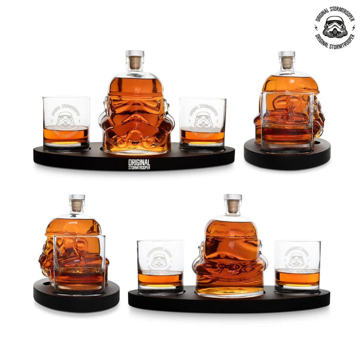 Original Stormtrooper Decanter Set, Original Design Decanter with 2 glasses and a tray
