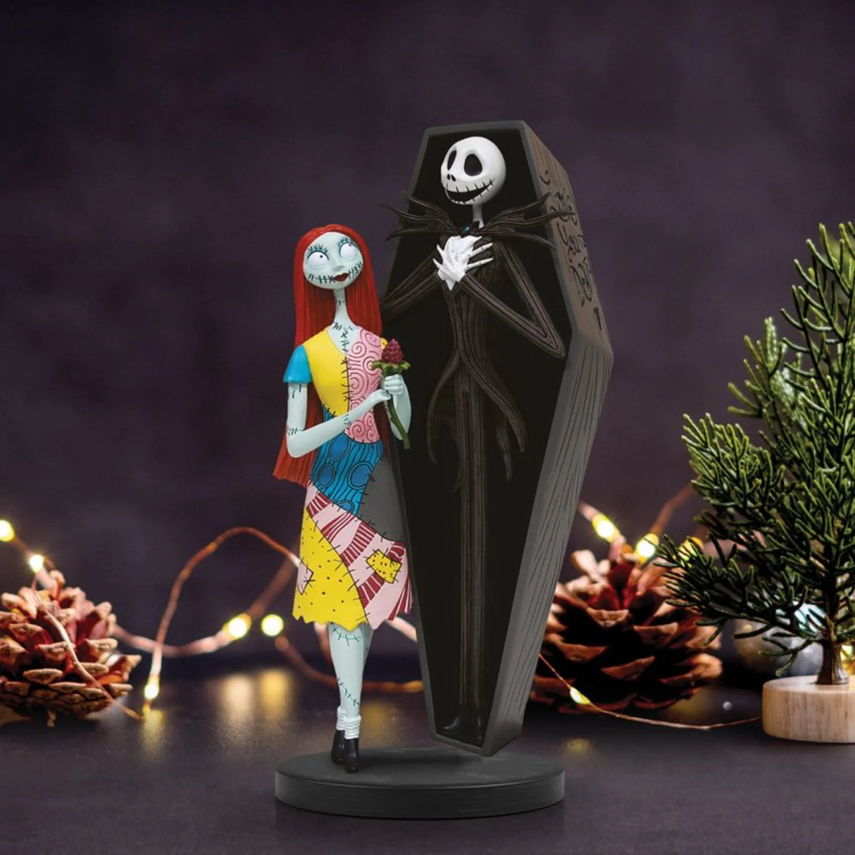 Enesco Nightmare Before Christmas Jack and Sally Coffin Figurine