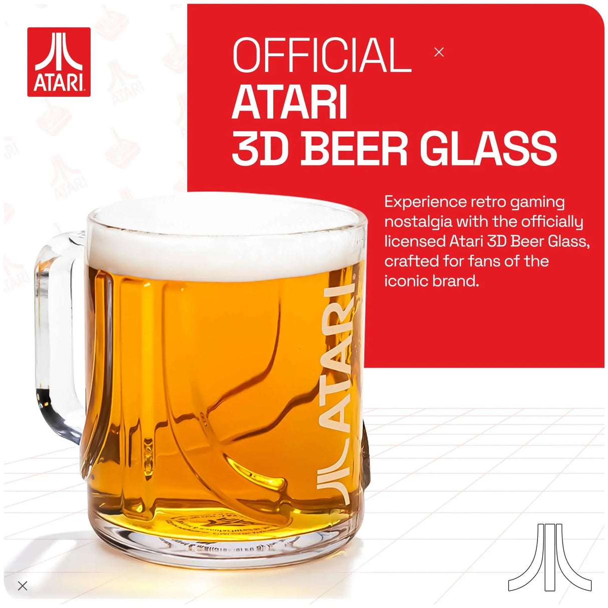 Official Atari 3D Beer Glass 1 Pint 600ml