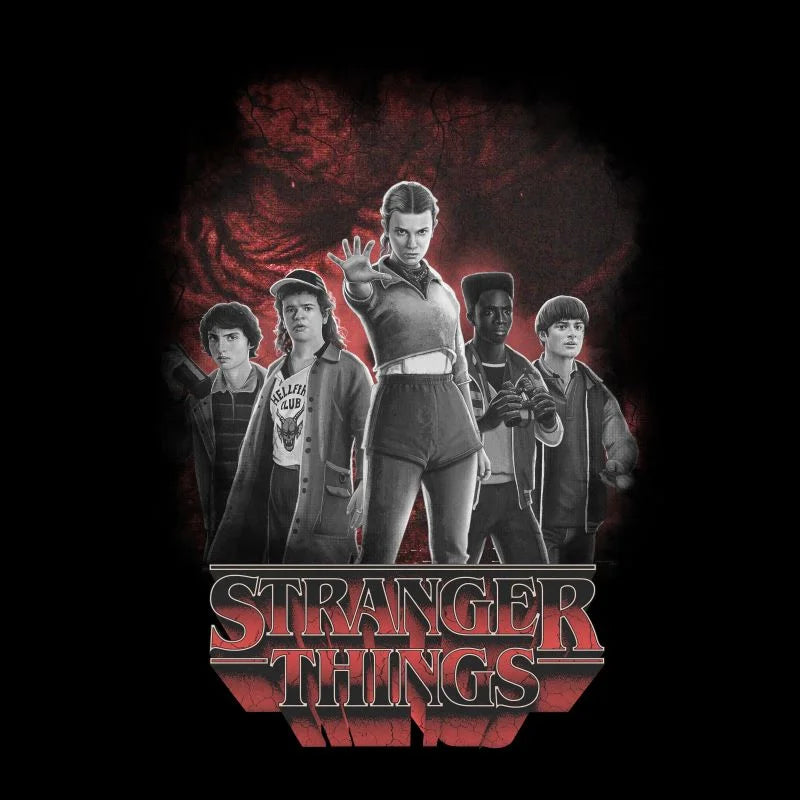Stranger Things Lineup T-Shirt - Black