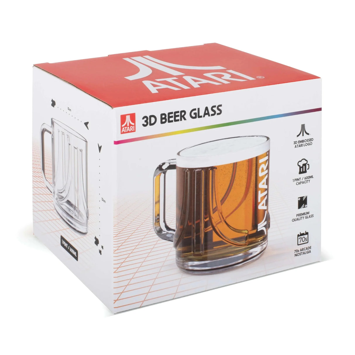 Official Atari 3D Beer Glass 1 Pint 600ml