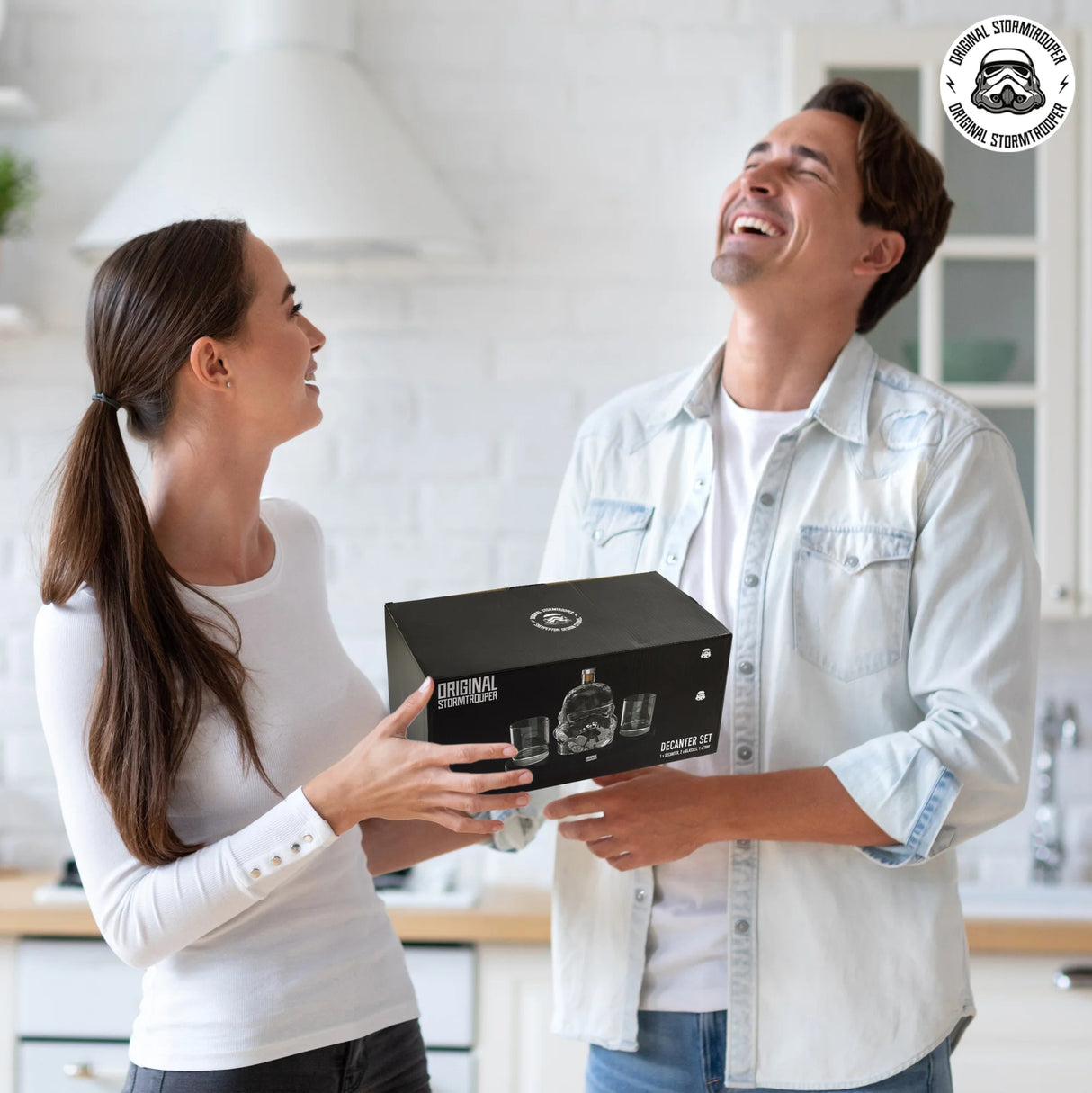 Original Stormtrooper Decanter Set, Original Design Decanter with 2 glasses and a tray