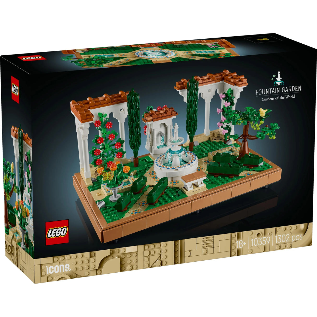 LEGO Icons Fountain Garden Home and Office Decor, Building Set for Adults 10359