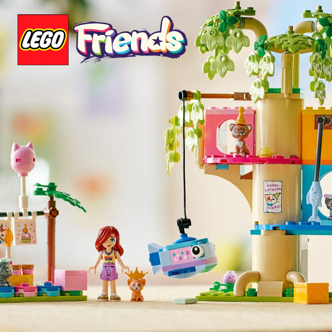 LEGO Friends Cat Birthday Party & Tree House Building Kit Toy 42666