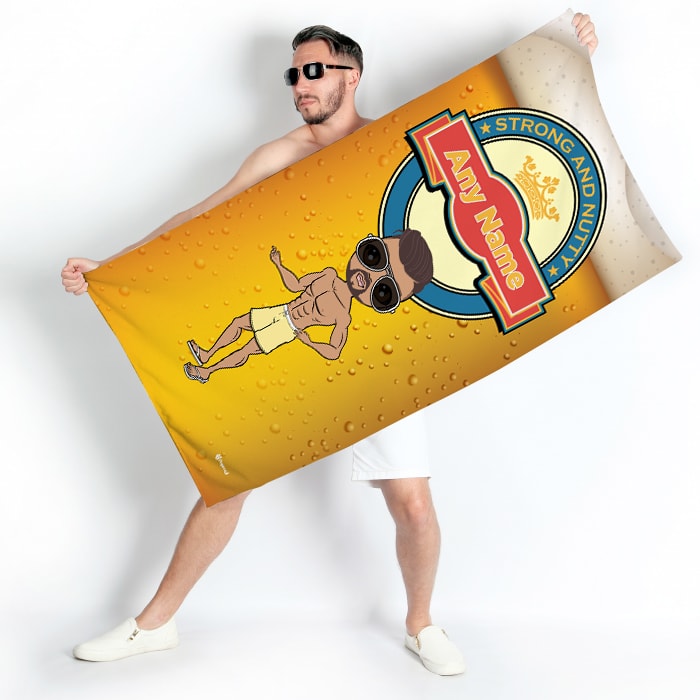 ClaireaBella Mens Personalised Beach Towel - Beer