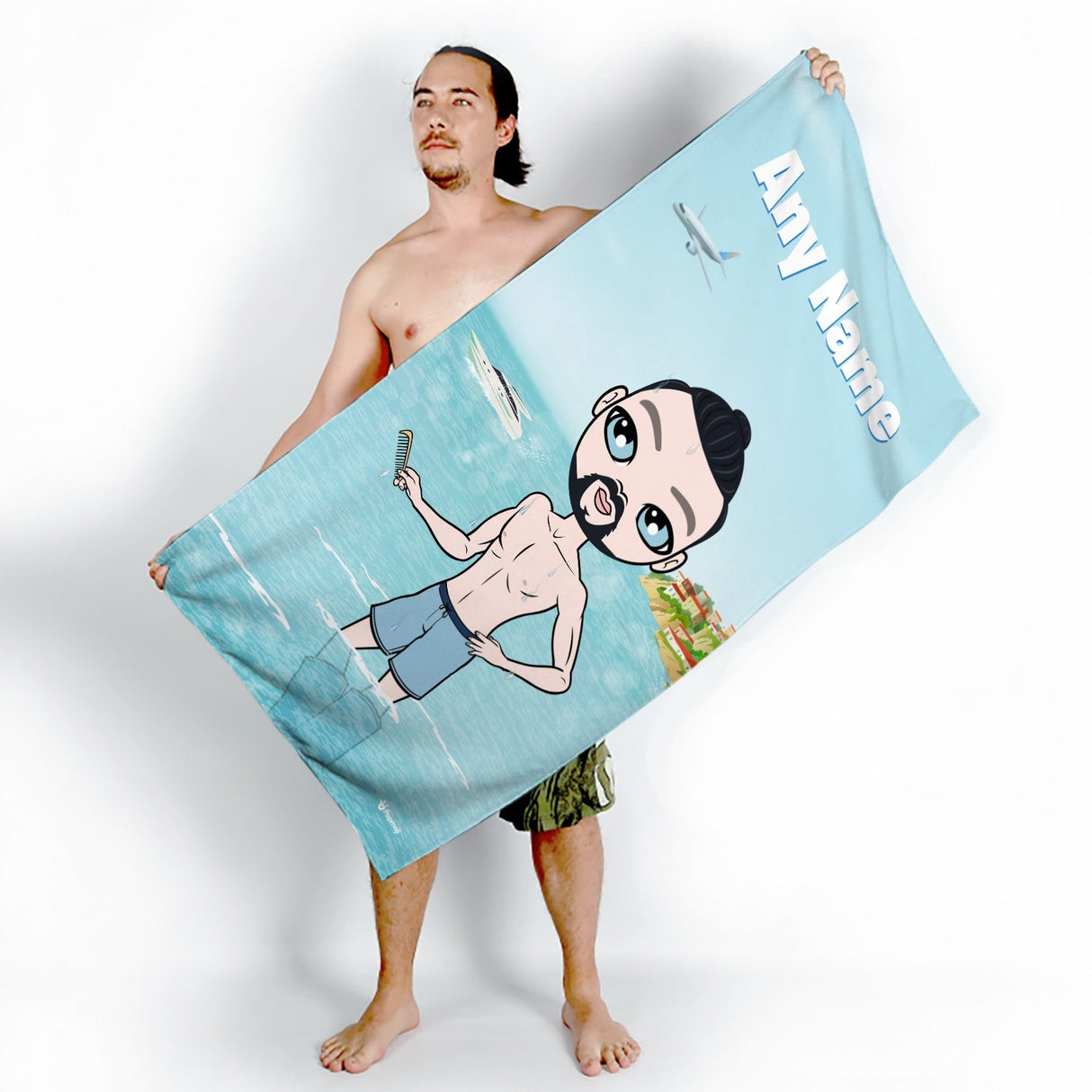 ClaireaBella Mens Personalised Beach Towel - Holiday Vibe