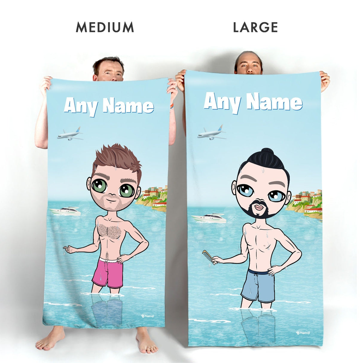 ClaireaBella Mens Personalised Beach Towel - Holiday Vibe