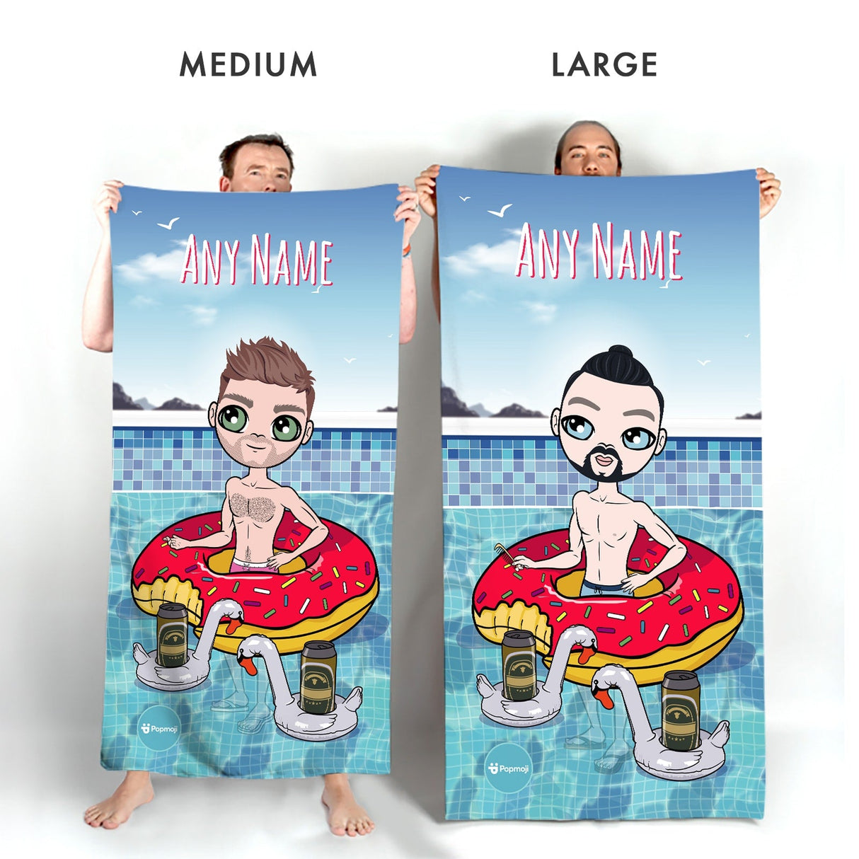 ClaireaBella Mens Personalised Beach Towel - Pool Party