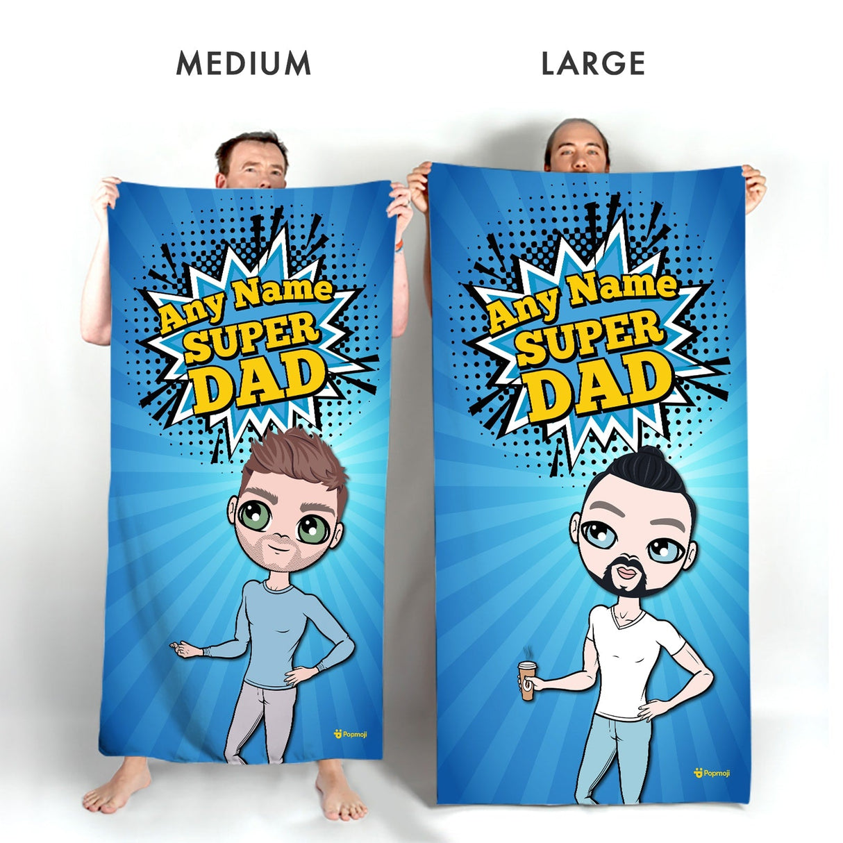 ClaireaBella Mens Personalised Beach Towel - Super Dad