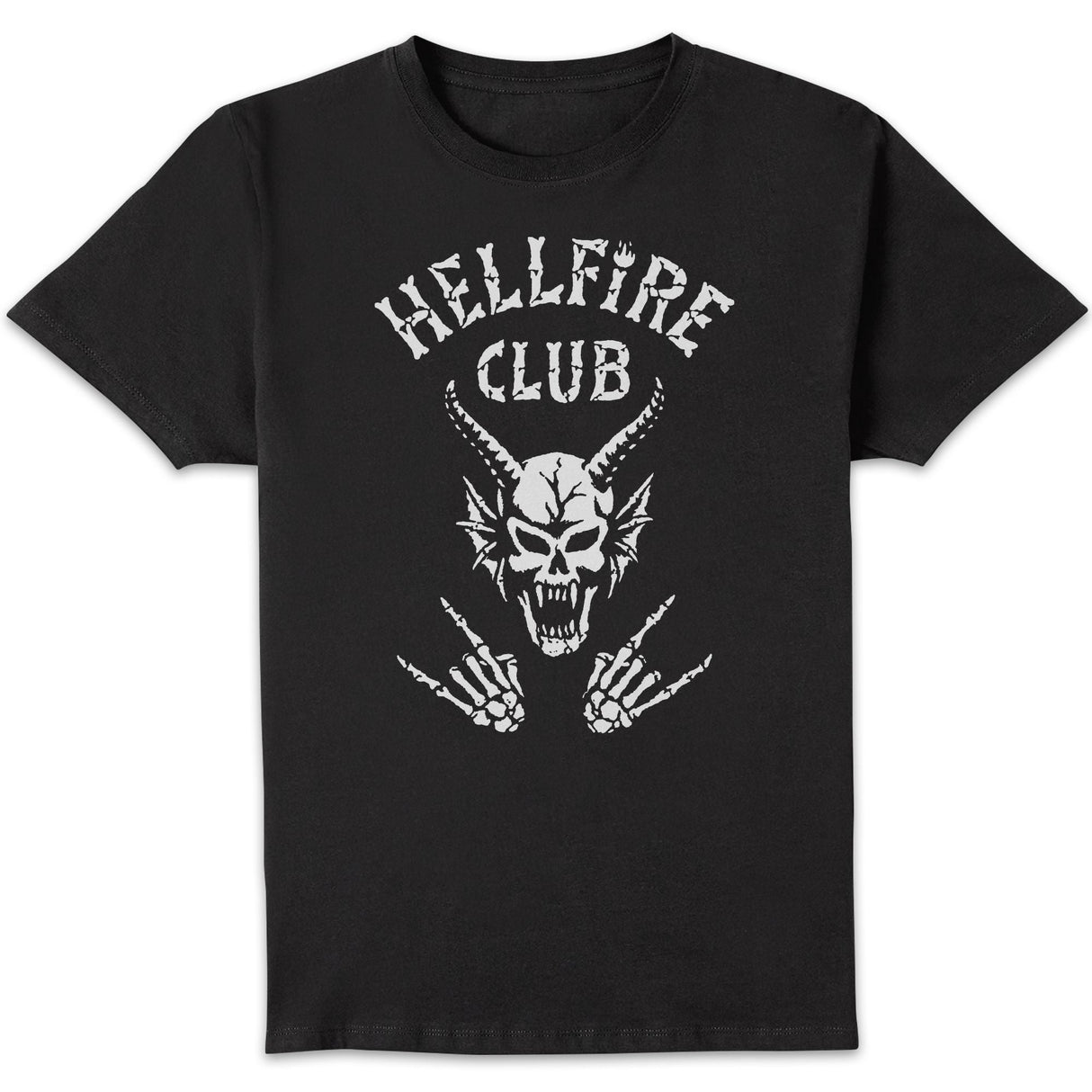 Stranger Things Hellfire Skull T-Shirt - Black