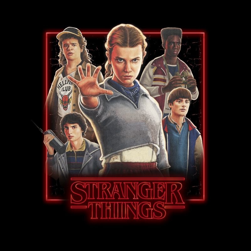 Stranger Things Poster T-Shirt - Black