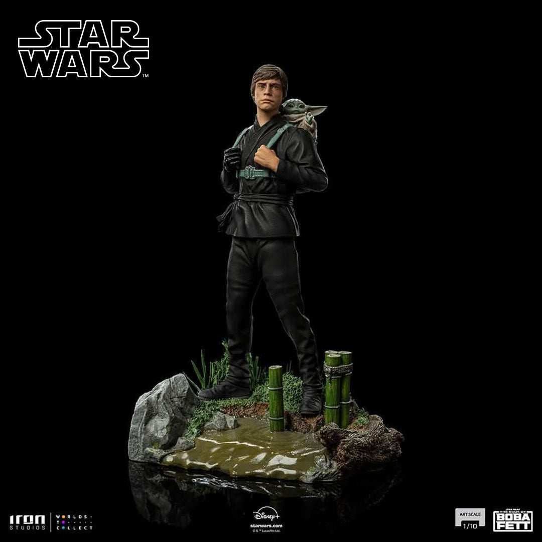 Iron Studios Star Wars The Book of Boba Fett Luke Skywalker and Grogu Training Version 110 Art Scale Statue