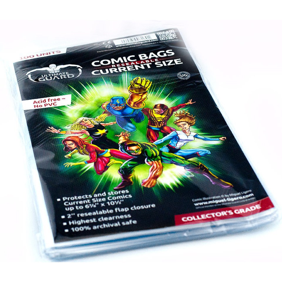 Ultimate Guard Comic Bags Resealable (100) - Current Size