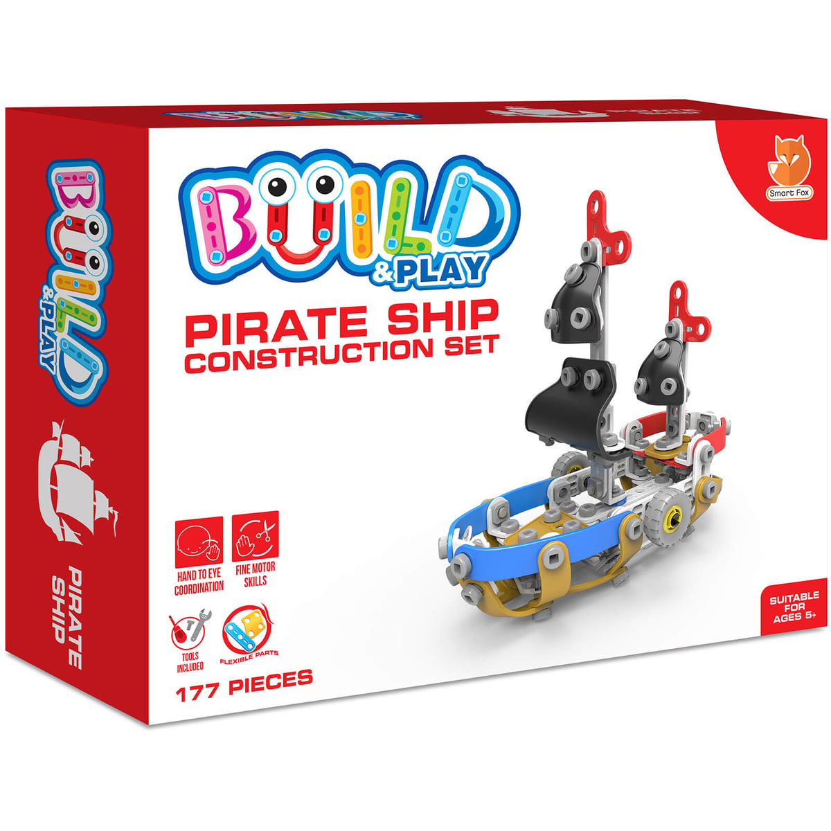 Build & Play Pirate Ship Construction Set Toy