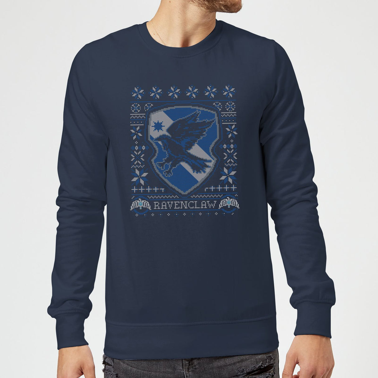 Harry Potter Ravenclaw Crest Christmas Jumper - Navy