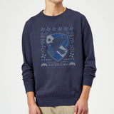 Harry Potter Ravenclaw Crest Christmas Jumper - Navy