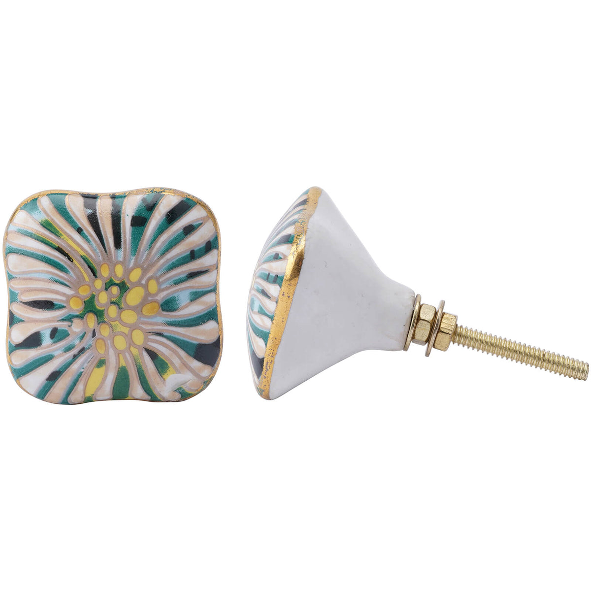 Yellow Ceramic Drawer Pull