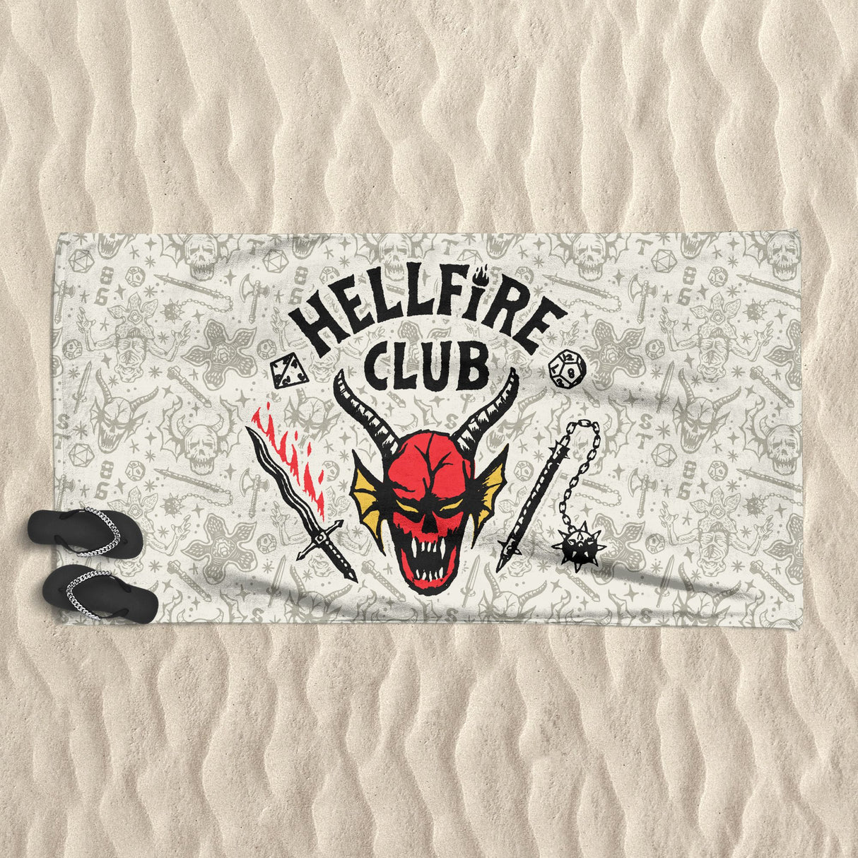 Stranger Things Hellfire Club Beach Towel