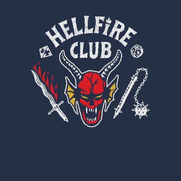 Stranger Things Hellfire Club Vintage Hoodie - Navy