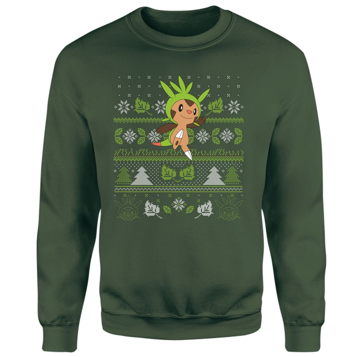 Pokemon Chespin Christmas Christmas Jumper - Green