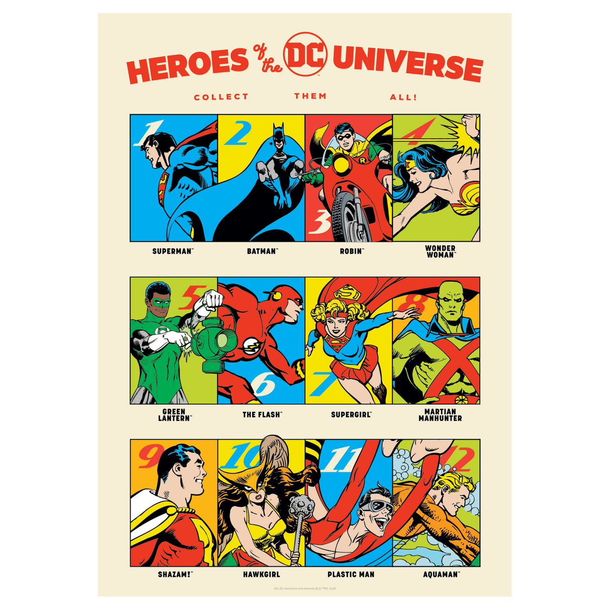 DC 90th Anniversary Heroes Art print