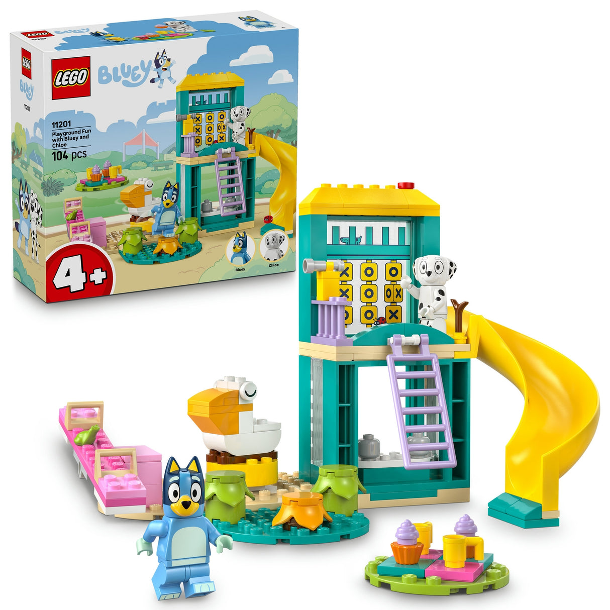 LEGO Bluey Playground Fun with Bluey and Chloe Preschool Toy Building Kit 11201