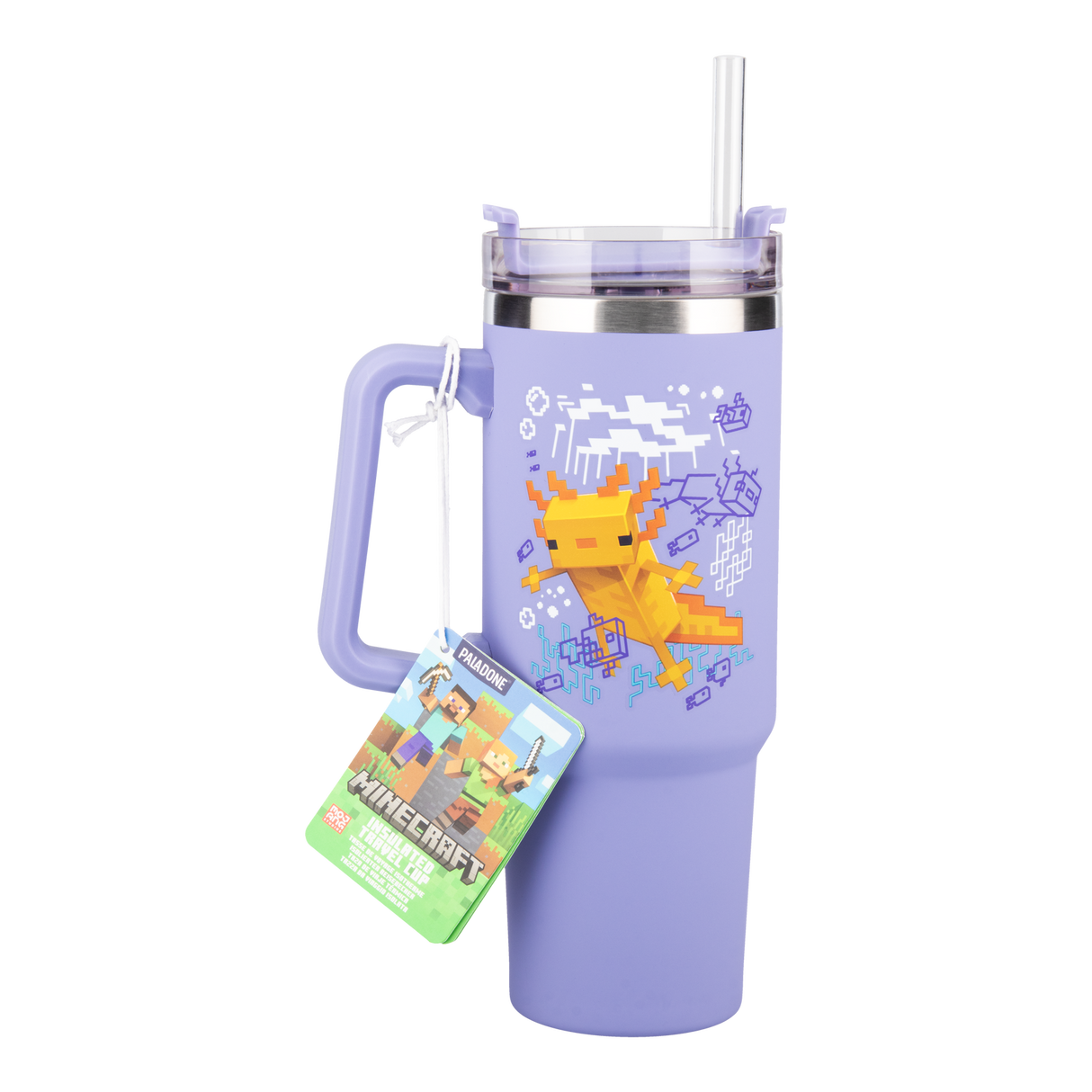Minecraft Purple 900Ml Insulated Cup And Straw